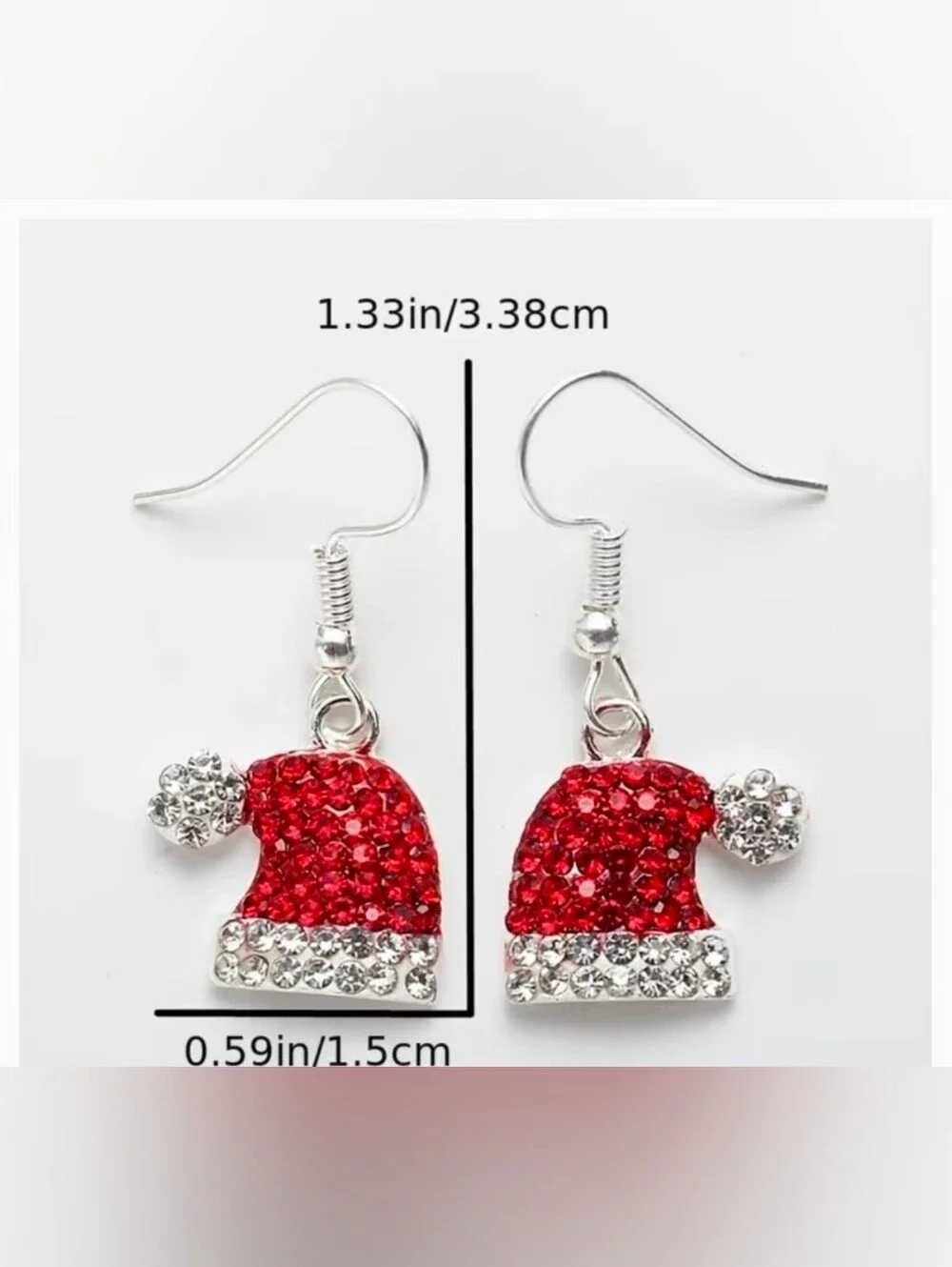 $8 Each Or Bundle 5/$20 Christmas In July Festive Red Santa Hat Crystal Earrings